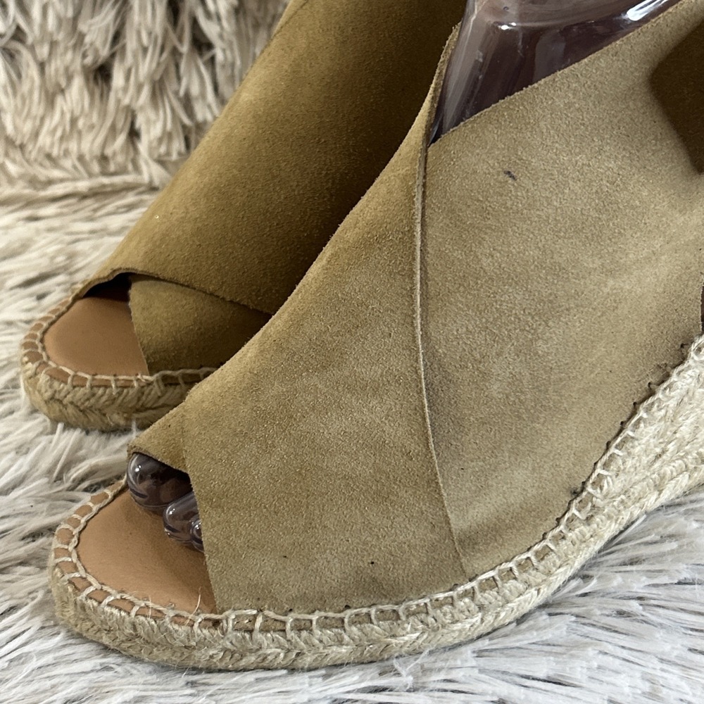 Anthropologie Maypol Womens 9.5 41‎ Espadrille Wedge Sandals Strappy Tan Suede - Picture 8 of 13